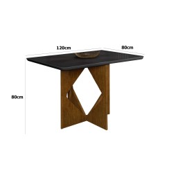Mesa de Jantar Madrid 120x80 Medidas