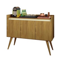 Buffet Gold 3 Portas com Pes Palito Moveis Primus Mel Perola