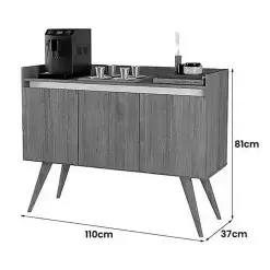 Buffet Gold 3 Portas com Pes Palito Moveis Primus Mel Perola Medidas