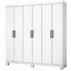 Guarda Roupa Recife Casal 6 Portas 2 Gavetas Carioca Branco