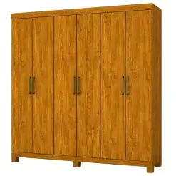 Guarda Roupa Recife Casal 6 Portas 2 Gavetas Carioca Cinamomo