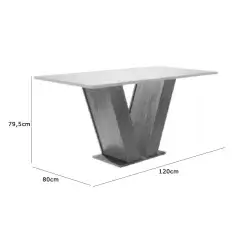 Mesa de Jantar Classic 120x80cm com 4 Cadeiras Lisboa Cel Moveis Cinamomo Off White Medidas Mesa