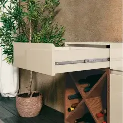 Buffet Chandon Aparador 2 Portas 3 Gavetas com Adega EDN Detalhe Gaveta