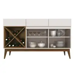 Buffet Chandon Aparador 2 Portas 3 Gavetas com Adega EDN Interno