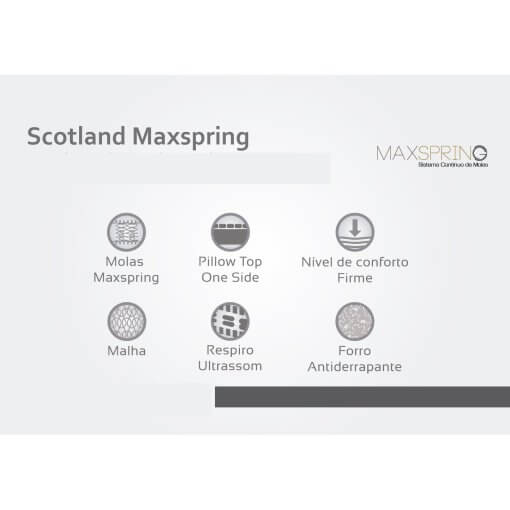 Colchao Scotland Casal Molas Maxspring 33x188x138 Herval Caracteristicas