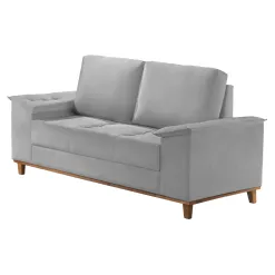 Sofa Orion 2 Lugares em Linho com Almofadas Soltas 160cm Trevo Cinza