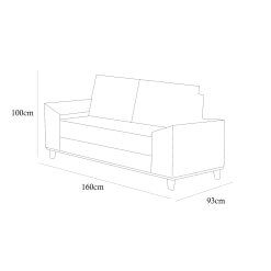 Sofa Orion 2 Lugares em Linho com Almofadas Soltas 160cm Trevo Medidas