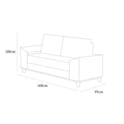 Sofa Orion 2 Lugares em Linho com Almofadas Soltas 160cm Trevo Medidas