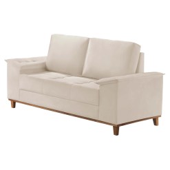 Sofa Orion 2 Lugares em Veludo com Almofadas Soltas 160cm Trevo Bege