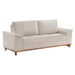 Sofa Orion 4 Lugares em Linho com Almofadas Soltas 210cm Trevo Bege