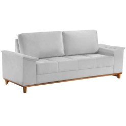 Sofa Orion 4 Lugares Em Linho Com Almofadas Soltas 210cm Trevo Prata