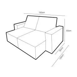 Sofa Pequim 2 Lugares Retratil e Reclinavel 180cm Tecido Suede Uniao Medidas
