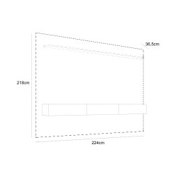 Painel Curitiba Com Nicho 224cm para TV ate 75 Polegadas Valdemoveis Medidas