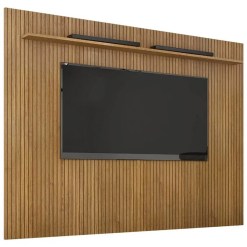 Painel Curitiba Sem Nicho 224cm para TV ate 75 Polegadas Valdemoveis Cinamomo Sem Led