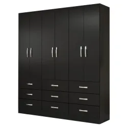 Guarda Roupa Bergamo Evidencia Casal 6 Portas 9 Gavetas