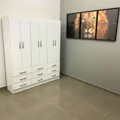 Guarda Roupa Bergamo Evidencia Casal 6 Portas 9 Gavetas Foto Real