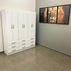 Guarda Roupa Bergamo Evidencia Casal 6 Portas 9 Gavetas Foto Real