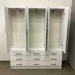 Guarda Roupa Bergamo Evidencia Casal 6 Portas 9 Gavetas Interno Real