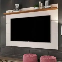 Painel Vivare 180cm para TV até 72 Polegadas Valdemóveis Off White Freijó