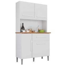 Armario De Cozinha Luiza 4 Portas 1 Gaveta Branco