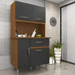 Armario de Cozinha Luiza 4 Portas 1 Gaveta Imop