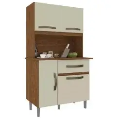 Armario de Cozinha Luiza 4 Portas 1 Gaveta Imop Cinamomo Off White