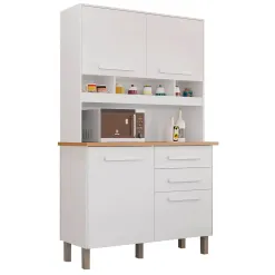 Armario De Cozinha Sofia Plus 4 Portas 2 Gavetas Branco