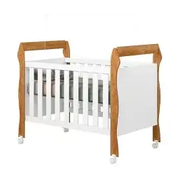 Berco Soninho Mini Cama 3 em 1 Tigus Branco Amadeirado
