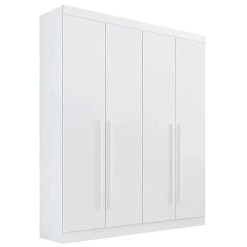 Guarda Roupa Da Vinci Casal 4 Portas 3 Gavetas D Doro Branco