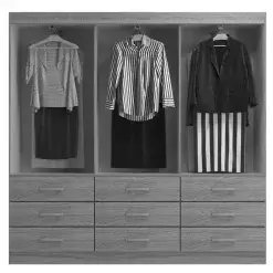 Guarda Roupa Isabela Casal 3 Portas 9 Gavetas Interno