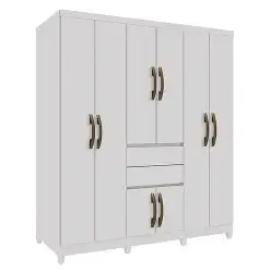 Guarda Roupa Master Casal 8 Portas 2 Gavetas Imop Branco