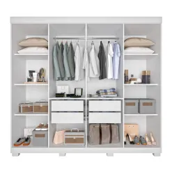 Guarda Roupa Milao Casal 8 Portas 4 Gavetas Imop Interno