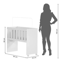 Mini Berco Rubi Multifuncional com Colchao Tigus Branco Medidas