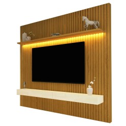 Painel Nobre Com Nicho 185cm para TV ate 75 Polegadas com LED Gelius