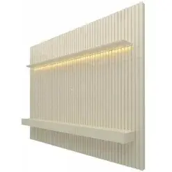 Painel Nobre Com Nicho 230cm Home Para TV Ate 85 Polegadas Com LED Gelius Off White