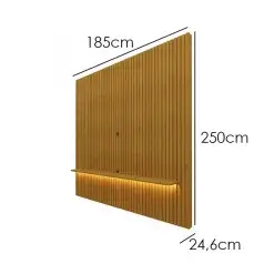 Painel Nobre Sem Nicho 185cm para TV até 75 Polegadas com LED Gelius Medidas