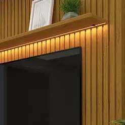 Painel Nobre Sem Nicho 185cm para TV até 75 Polegadas com LED Gelius Naturale Detalhe