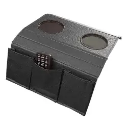 Porta Copos para Sofa com 3 Compartimentos na Lateral cor Preto