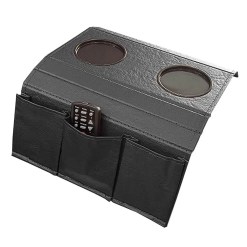 Porta Copos para Sofa com 3 Compartimentos na Lateral cor Preto