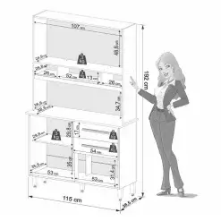 Armario de Cozinha Sofia Plus 4 Portas 2 Gavetas Imop Medidas