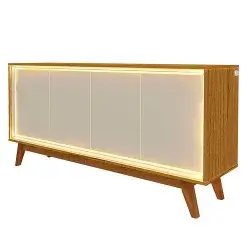 Buffet Requinte 4 portas com LED Gelius Naturale Off White