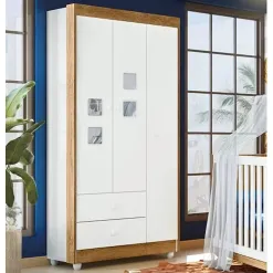 Guarda Roupa Life Infantil 3 Portas 2 Gavetas Tigus