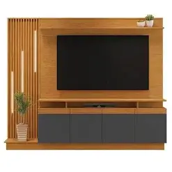 Home Absoluto Estante para TV ate 65 Polegadas com LED 4 Portas JCM Cinamomo Grafite