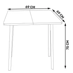 Mesa Dobravel Luana com 4 Banquetas Imop Medidas Mesa
