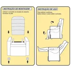 Poltrona Stela em Corino Reclinavel Delare Detalhe