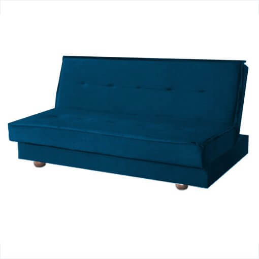 Sofa Cama Diamante 2 Lugares 180cm Aifos Tecido Suede Azul