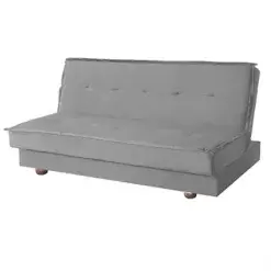 Sofa Cama Diamante 2 Lugares 180cm Aifos Tecido Suede Cinza
