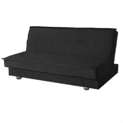 Sofa Cama Diamante 2 Lugares 180cm Aifos Tecido Suede Preto