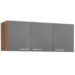 Armario Aereo Carol 3 Portas Rud Rack Mel Cinza