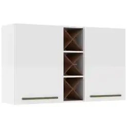 Armario Aereo Favorita 2 Portas com Adega Zanzini Branco